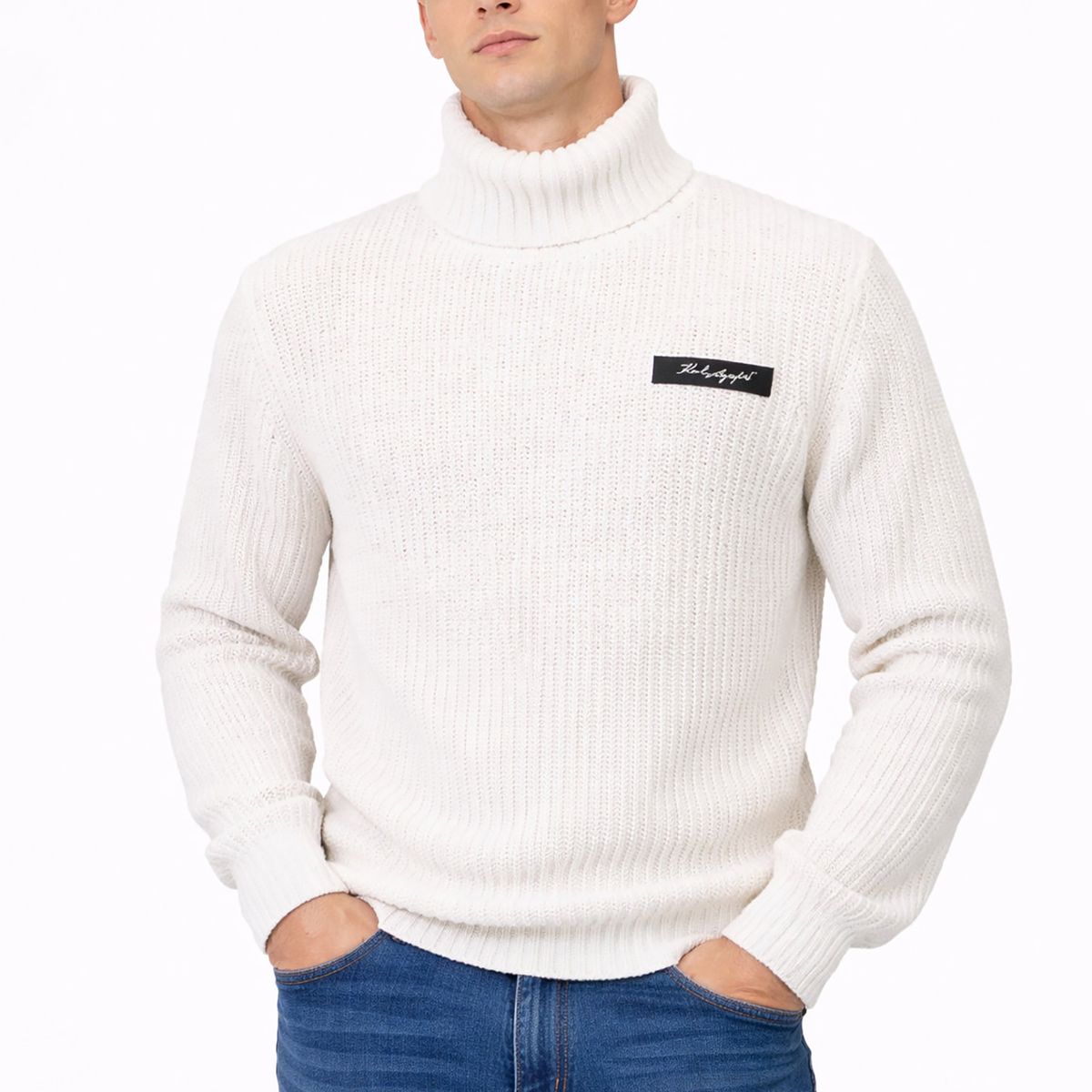 KARL LAGERFELD - Sweater de cuello alto texturizado