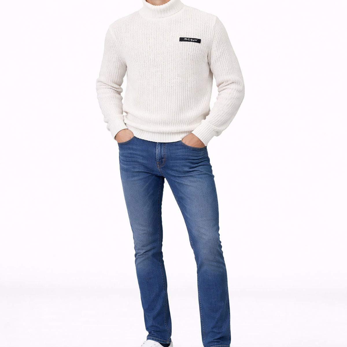 KARL LAGERFELD - Sweater de cuello alto texturizado