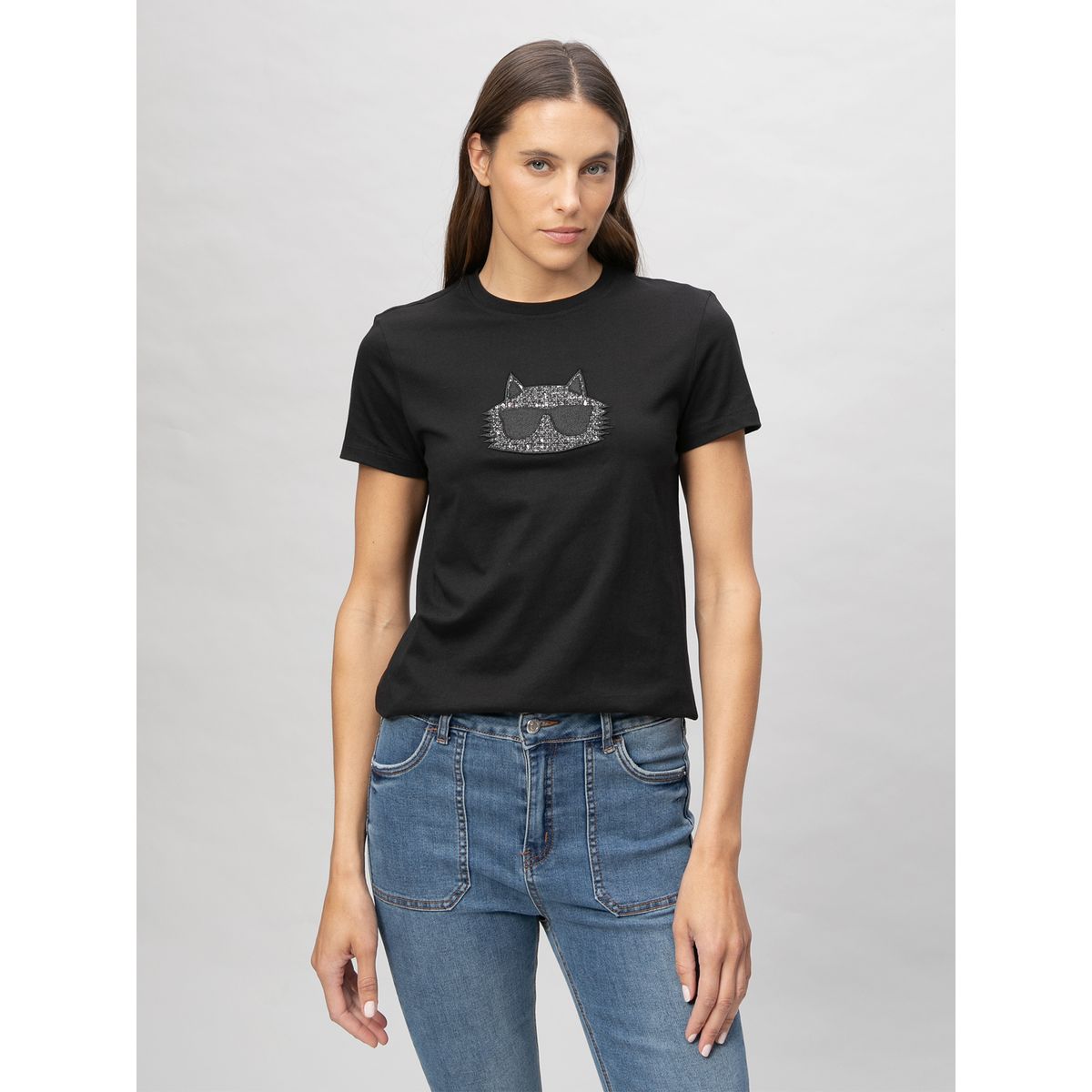 KARL LAGERFELD - Polera con gráfico texturizado de Choupette