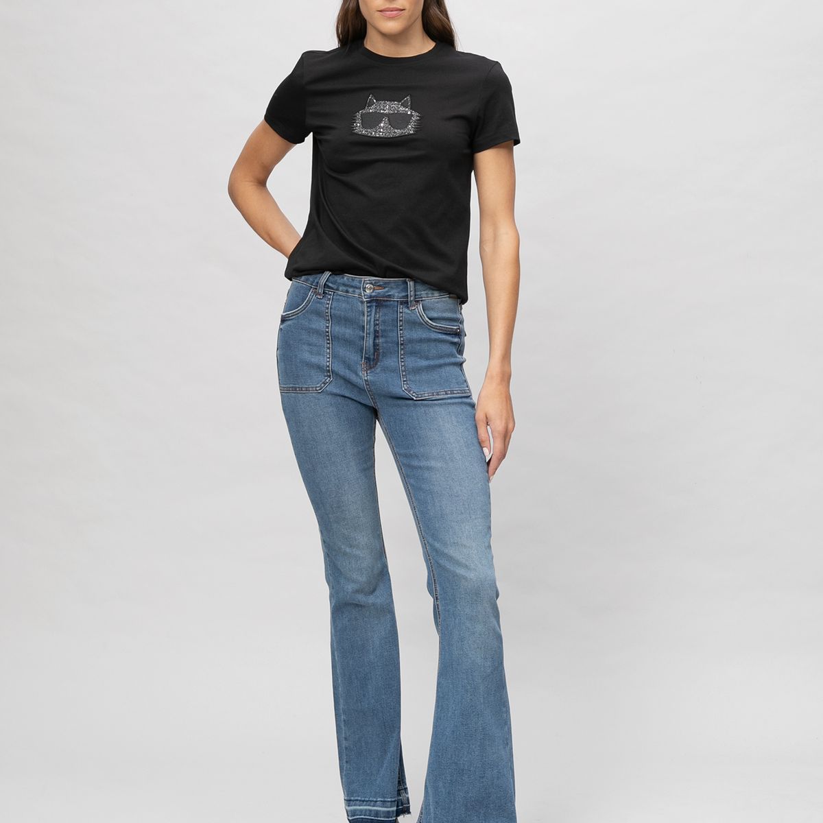 KARL LAGERFELD - Polera con gráfico texturizado de Choupette