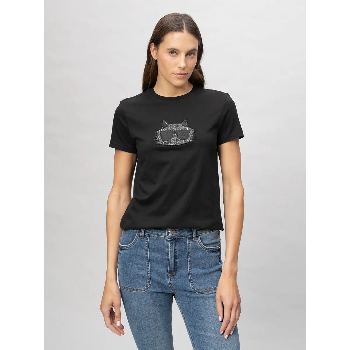 KARL LAGERFELD - Polera con gráfico texturizado de Choupette
