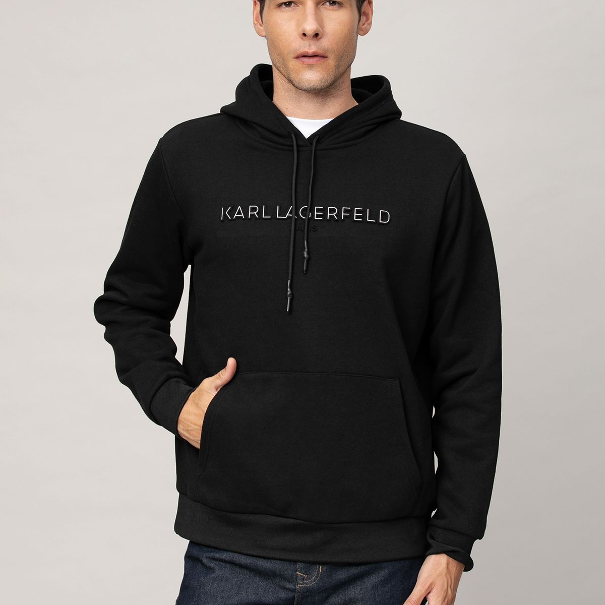 KARL LAGERFELD - Polerón con gorro y gráfico de logo clásico