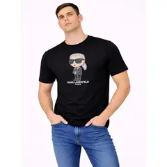 KARL LAGERFELD - Polera con estampado de Karl bordado completo