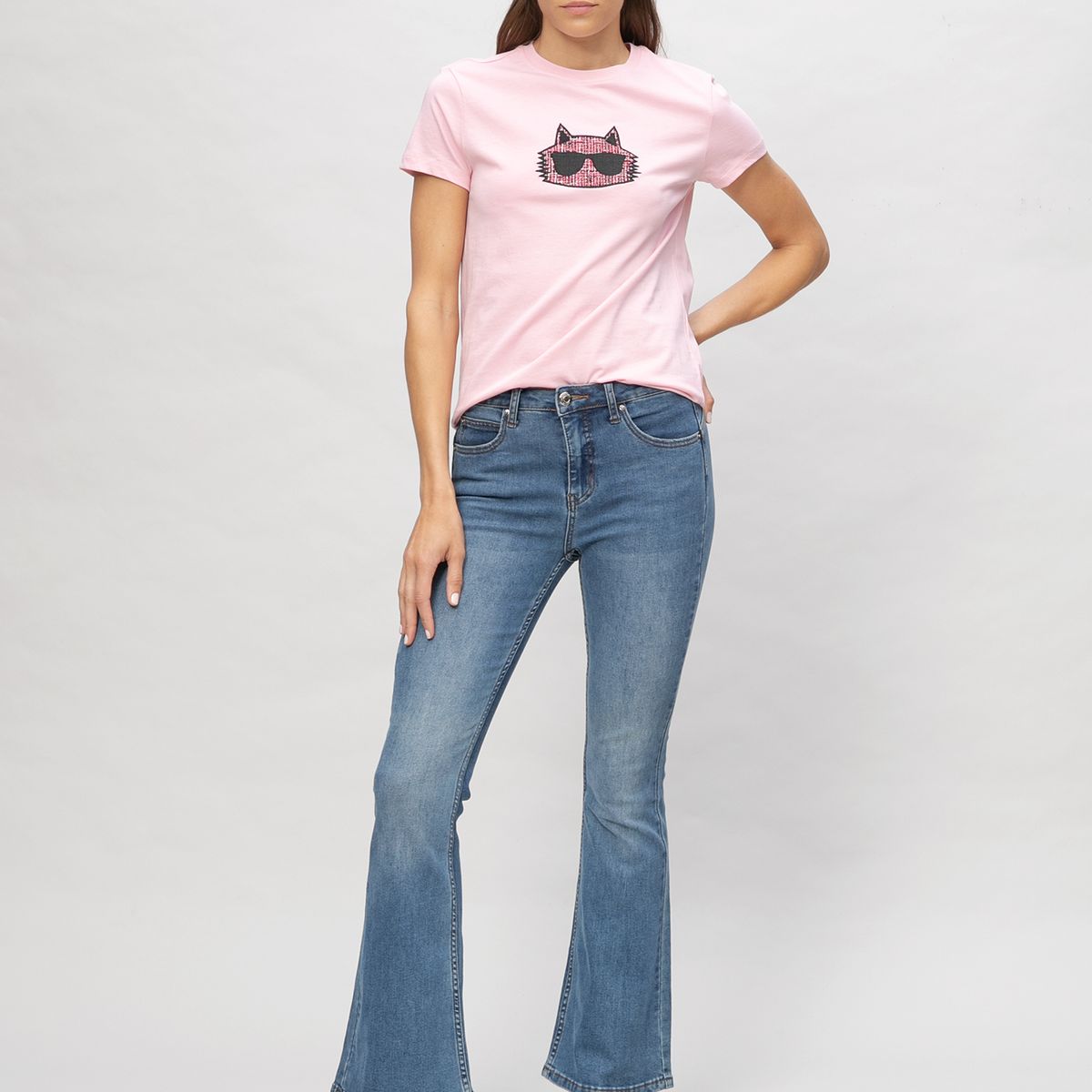 KARL LAGERFELD - Polera con gráfico texturizado de Choupette