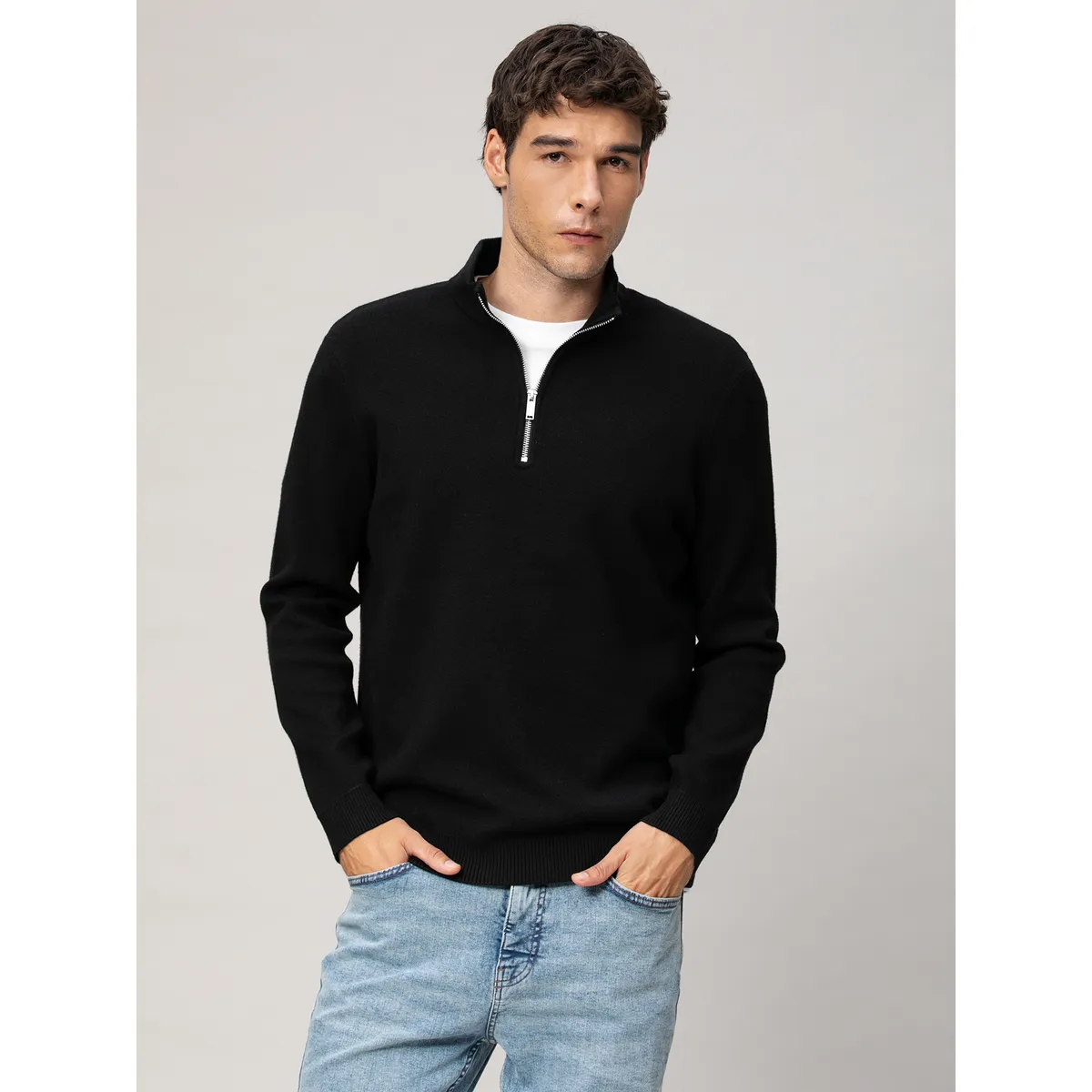 KARL LAGERFELD - Sweater con cierre de un cuarto