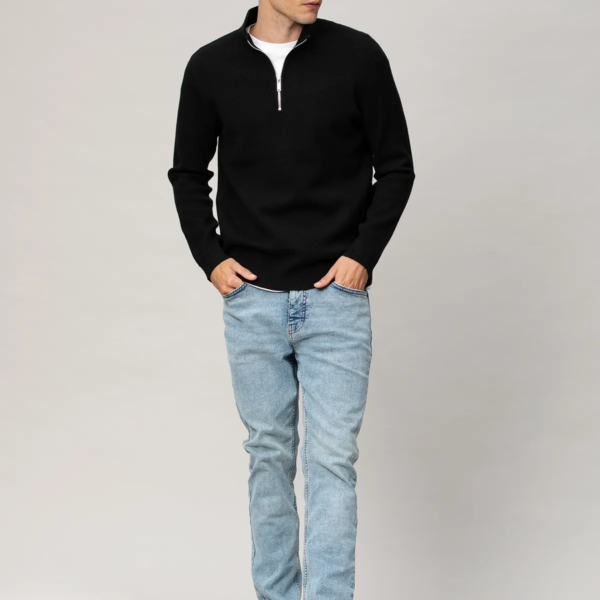 KARL LAGERFELD - Sweater con cierre de un cuarto