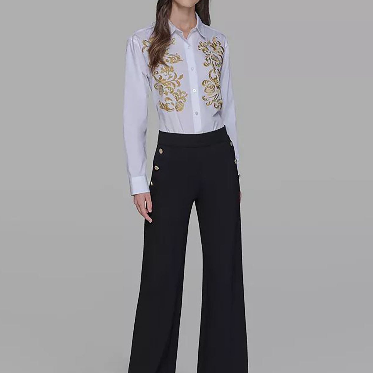 KARL LAGERFELD - Pantalón Sailor de punto ponte sedoso