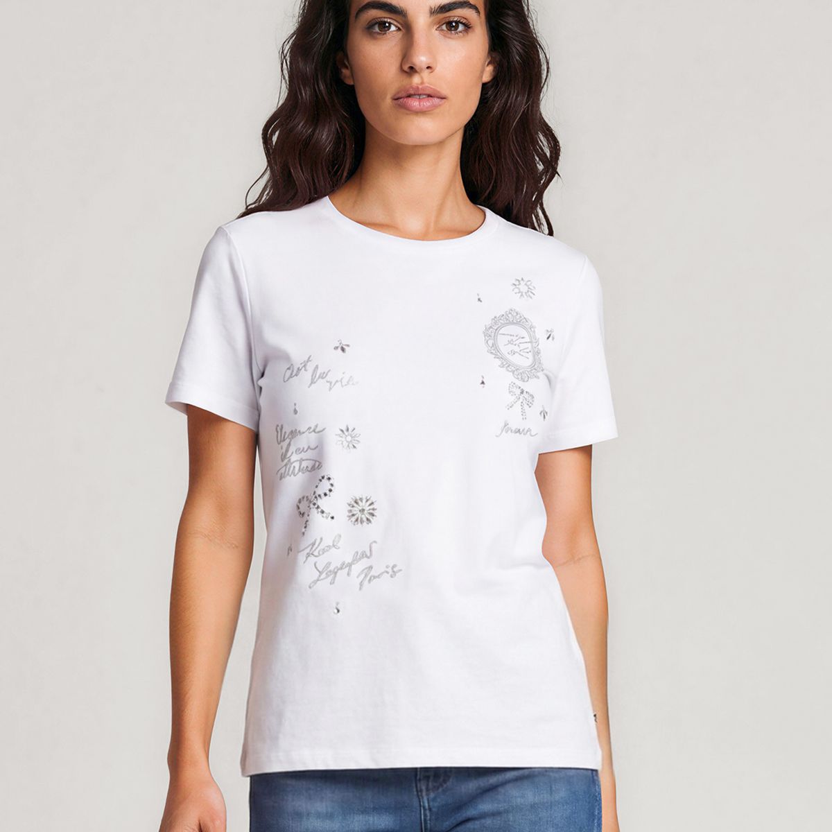 KARL LAGERFELD - Polera de manga corta con detalles distintivos de Karl
