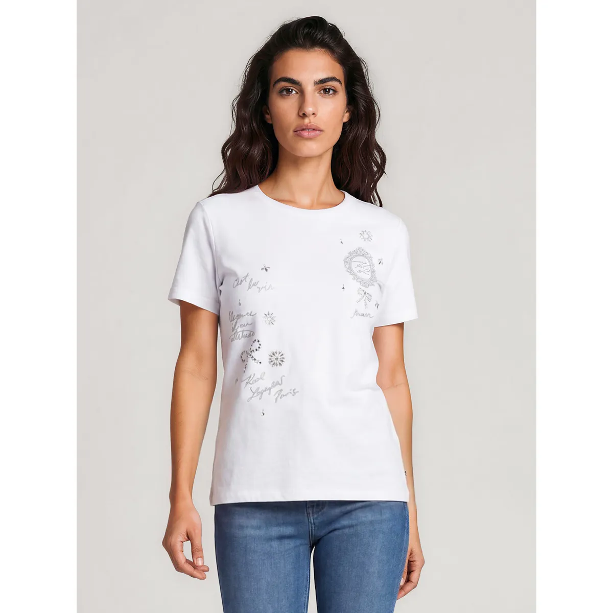 KARL LAGERFELD - Polera de manga corta con detalles distintivos de Karl