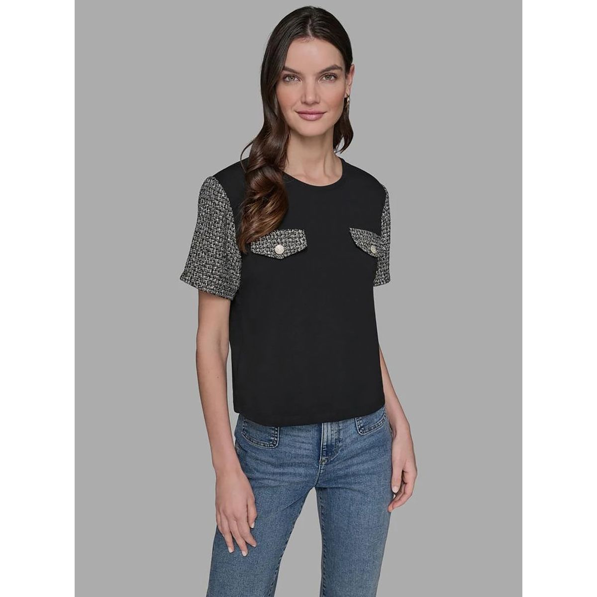 KARL LAGERFELD - Top de punto con detalle de bolsillos