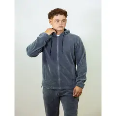 KARL LAGERFELD - Polerón con gorro de punto texturizado efecto pana