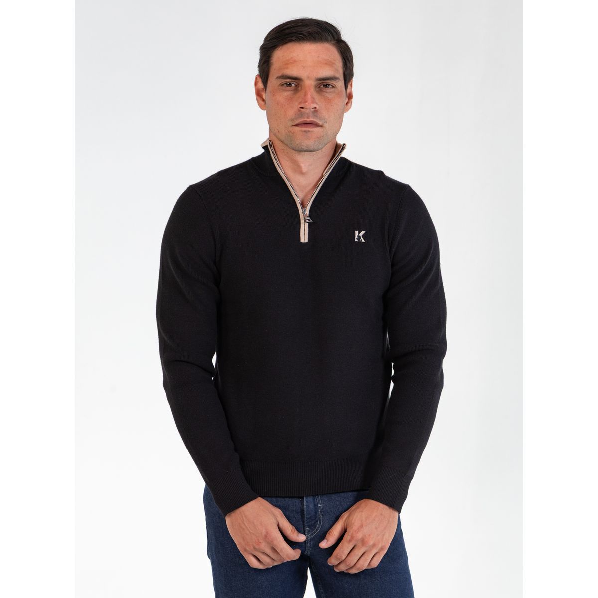KARL LAGERFELD - Sweater de cuello alto con media cremallera