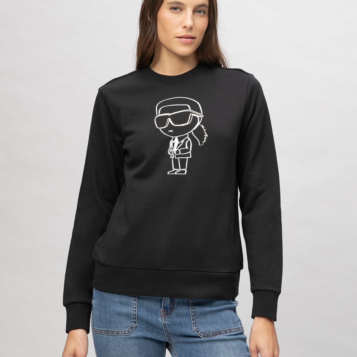 KARL LAGERFELD - Polerón con estampado Ikon Negro Karl Lagerfeld