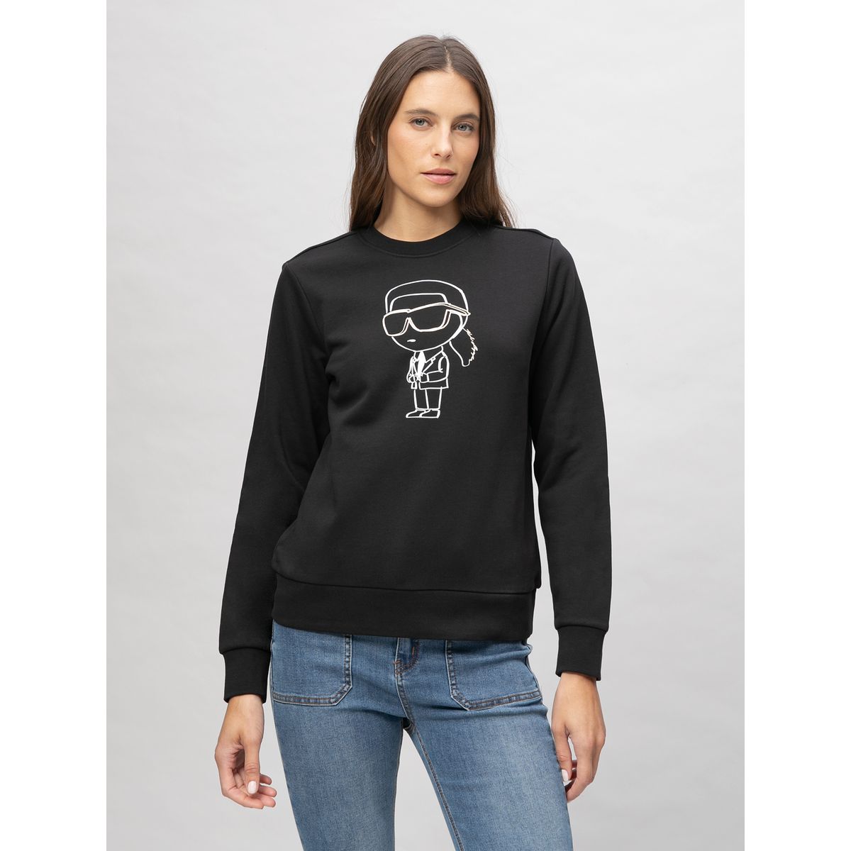 KARL LAGERFELD - Polerón con estampado Ikon Negro Karl Lagerfeld