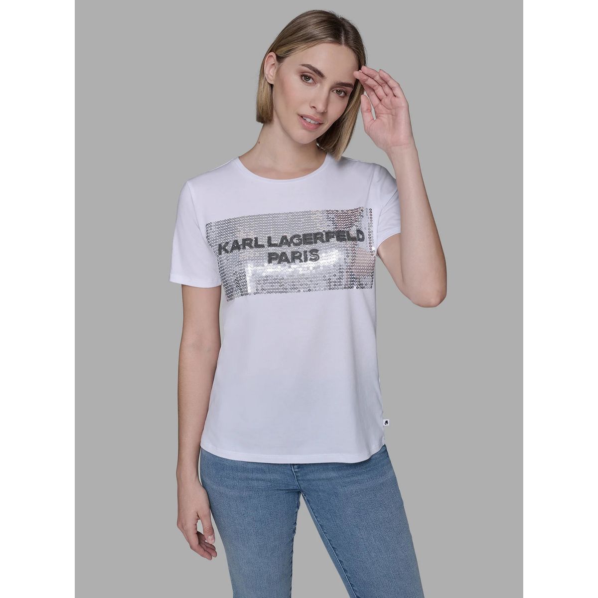 KARL LAGERFELD - Polera con detalle de lentejuelas