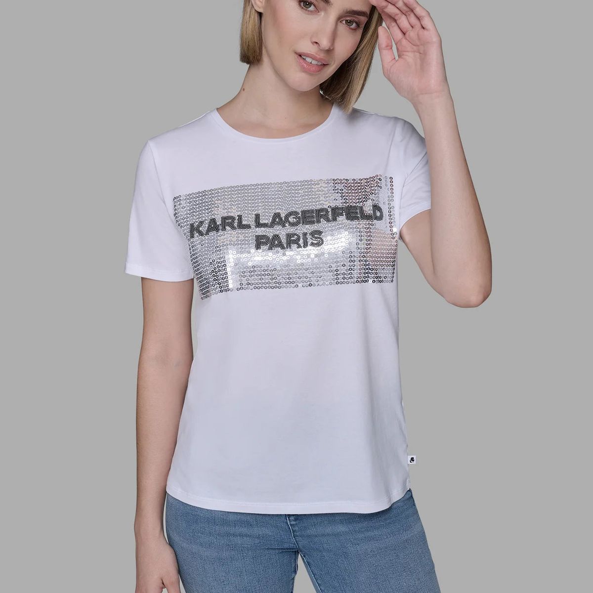 KARL LAGERFELD - Polera con detalle de lentejuelas