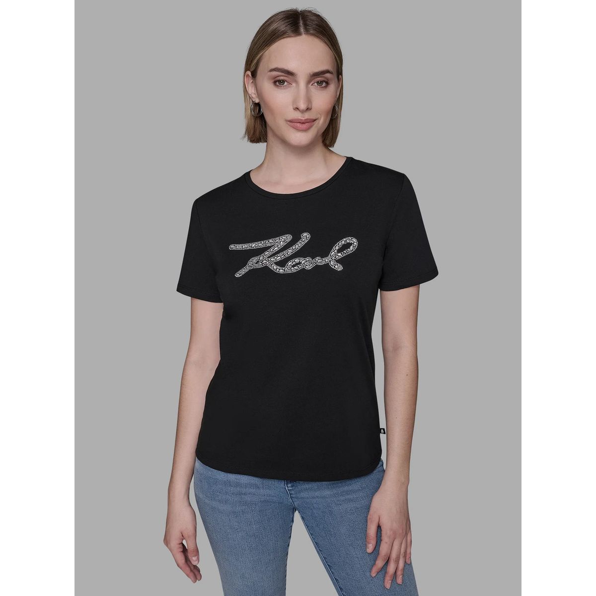 KARL LAGERFELD - Polera con gráfico de firma de Karl