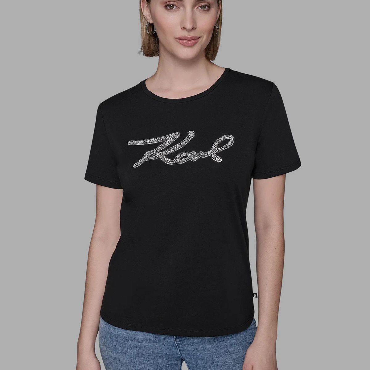 KARL LAGERFELD - Polera con gráfico de firma de Karl