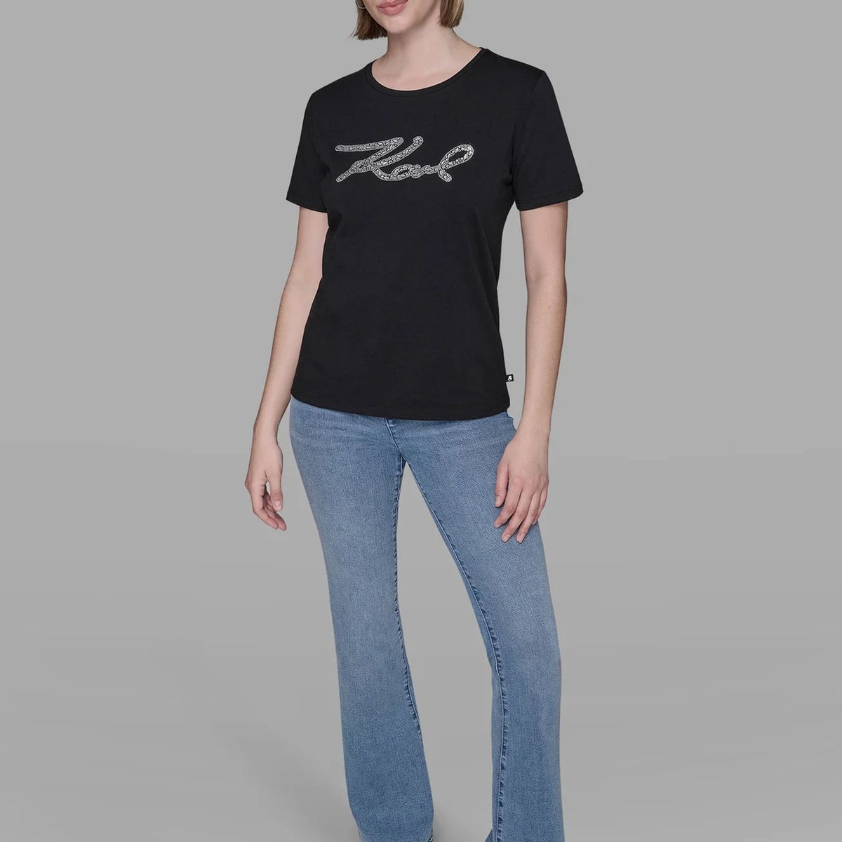 KARL LAGERFELD - Polera con gráfico de firma de Karl