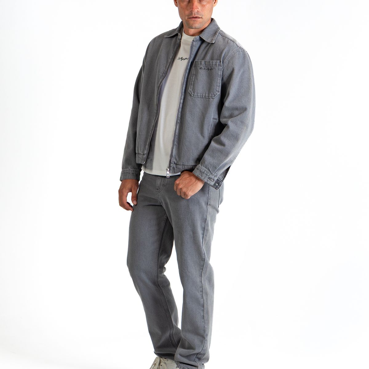 KARL LAGERFELD - Chaqueta denim con bordado trasero circular