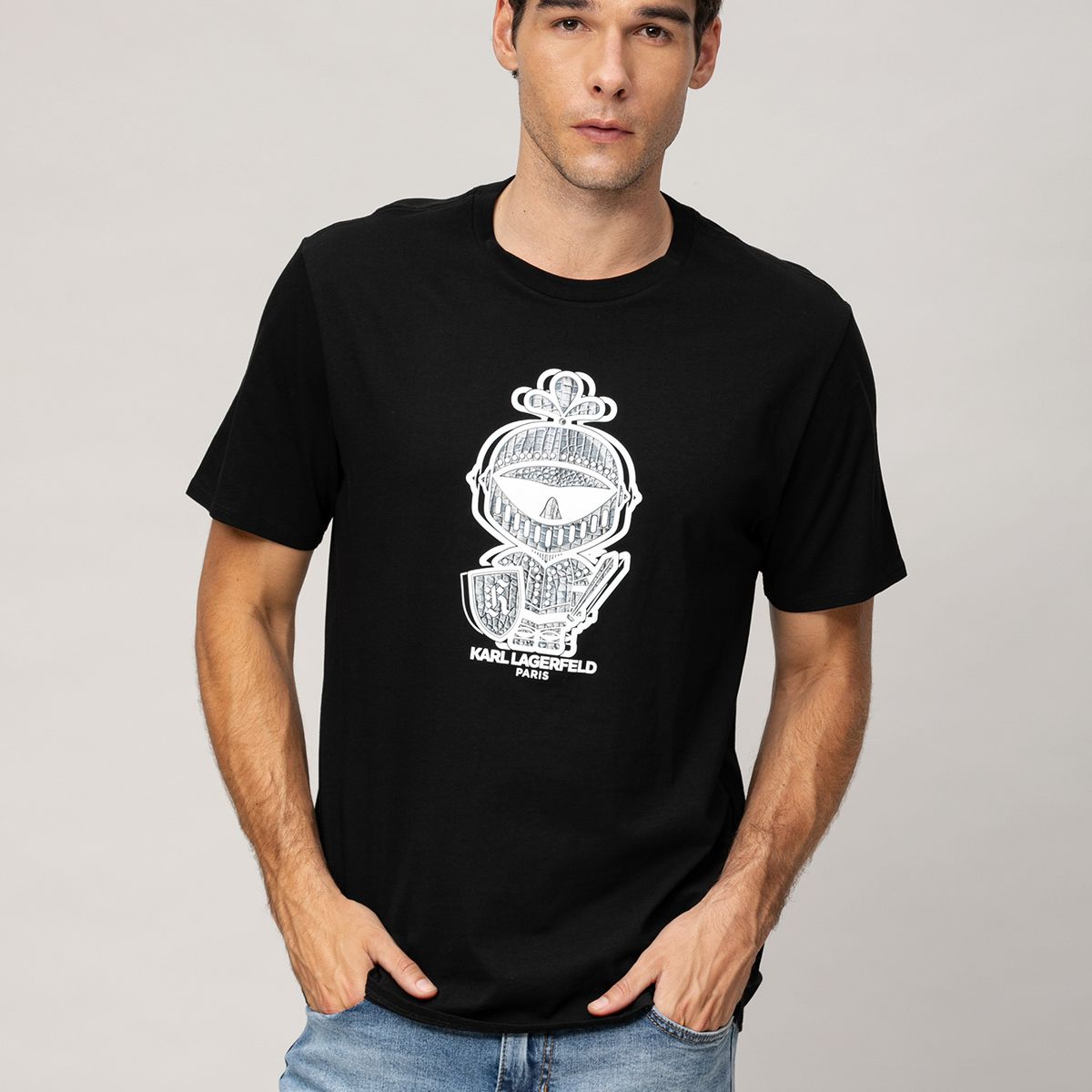 KARL LAGERFELD - Polera con estampado armor dragon skin Karl