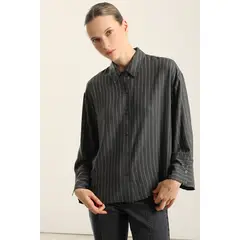 LIOLA - Blusa, fantasía rayas gris