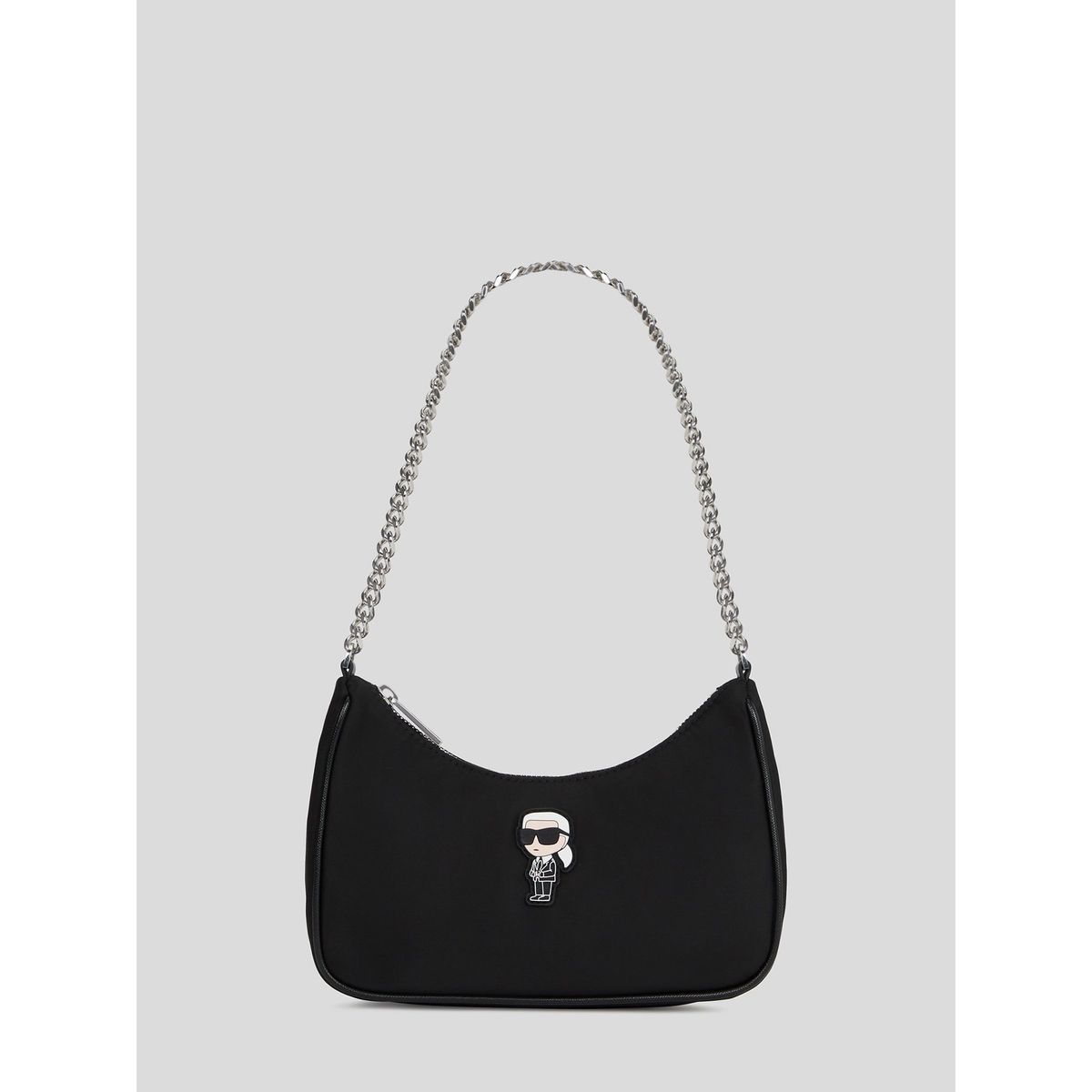 KARL LAGERFELD - Cartera de hombro de nailon con aplique Ikon