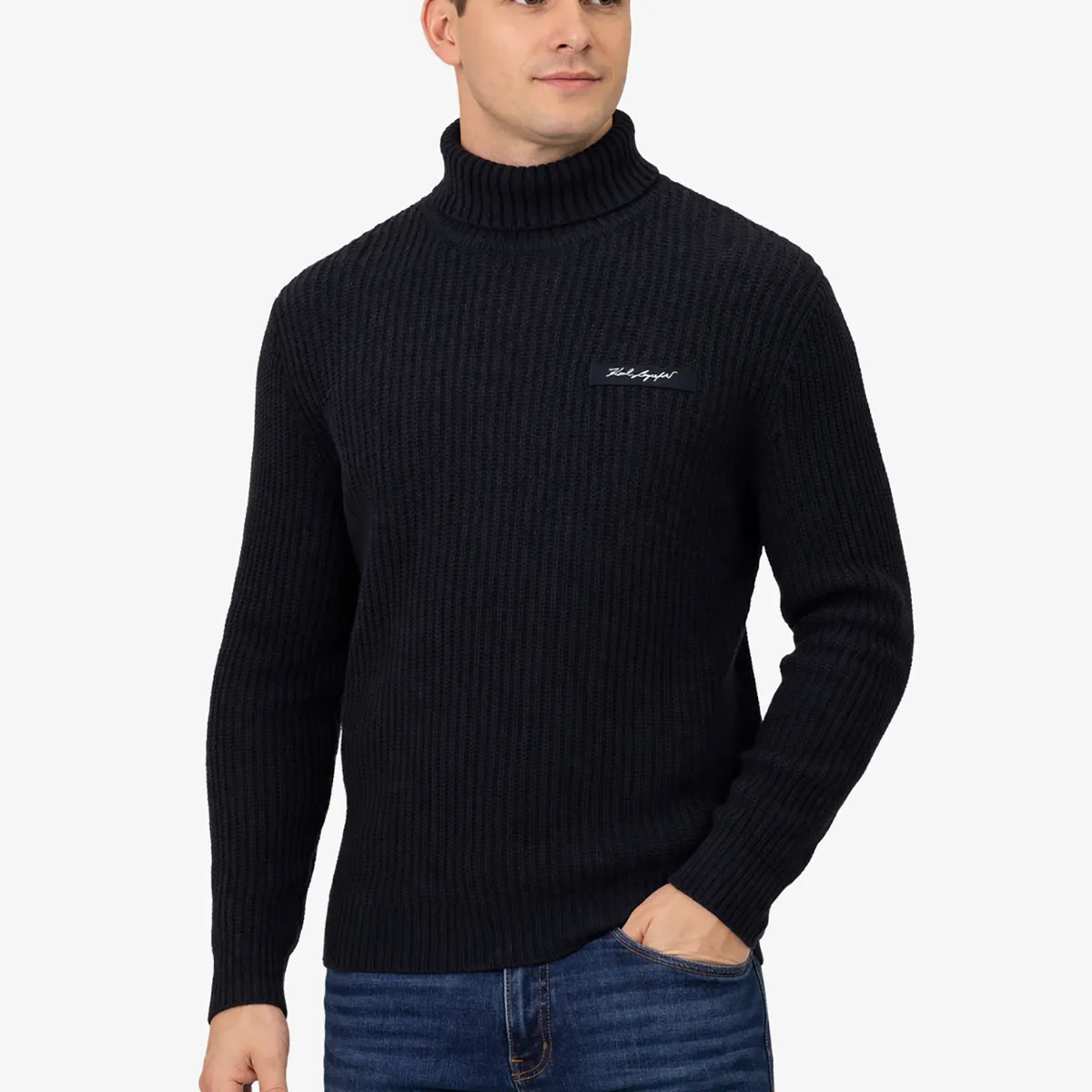 KARL LAGERFELD - Sweater de cuello alto texturizado