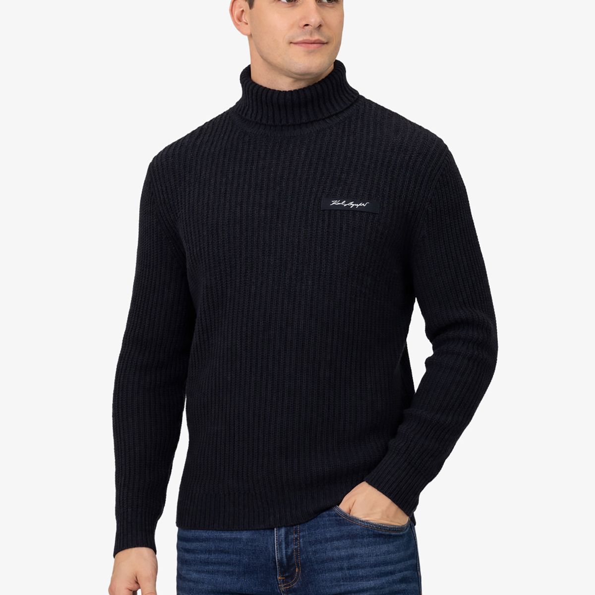 KARL LAGERFELD - Sweater de cuello alto texturizado