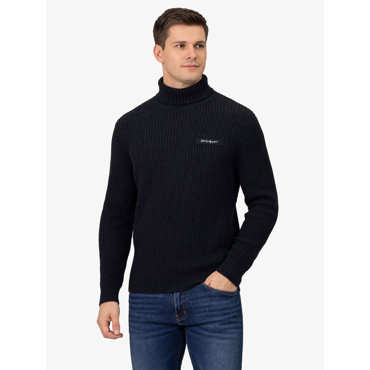 KARL LAGERFELD - Sweater de cuello alto texturizado