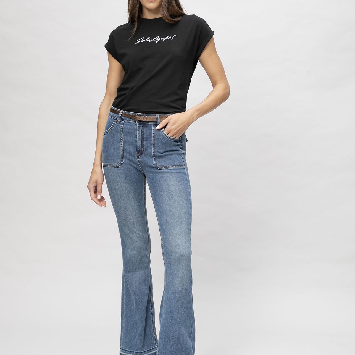 KARL LAGERFELD - Polera sin mangas con estampado de Karl