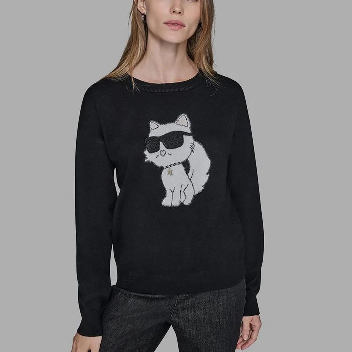 KARL LAGERFELD - Sweater con motivo de Choupette con gafas