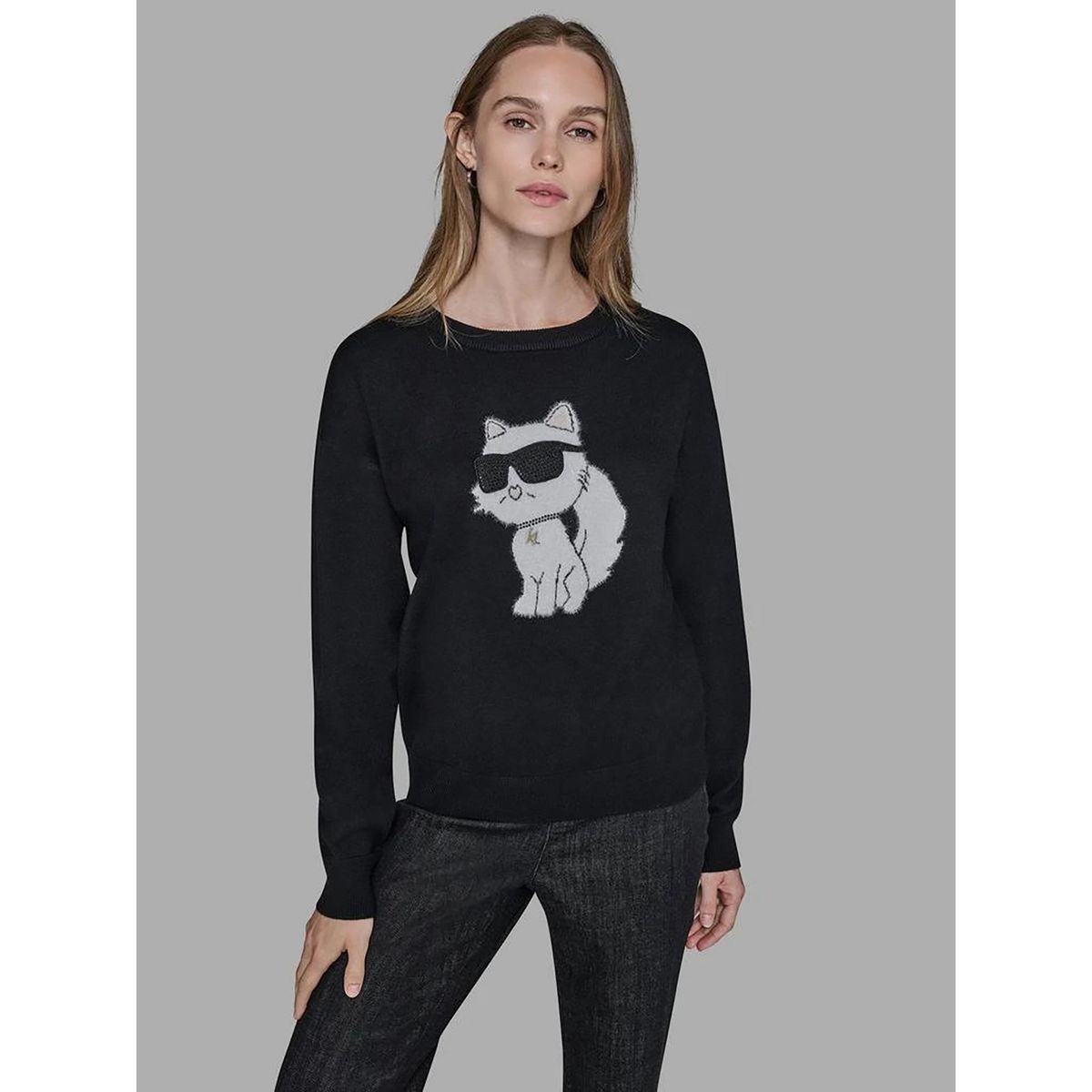 KARL LAGERFELD - Sweater con motivo de Choupette con gafas