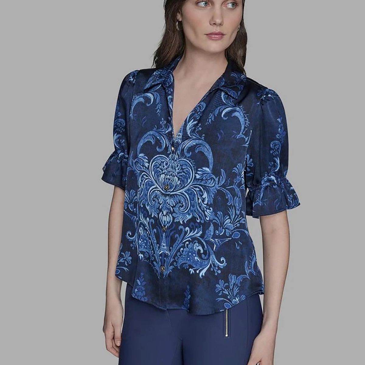 KARL LAGERFELD - Camisa estampada de manga corta con botones