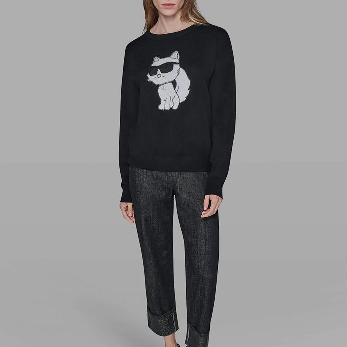 KARL LAGERFELD - Sweater con motivo de Choupette con gafas