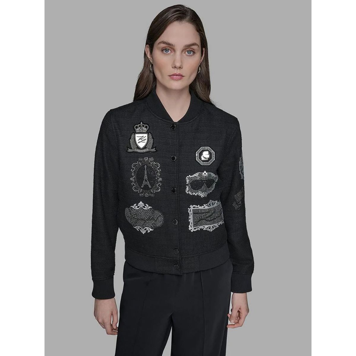 KARL LAGERFELD - Chaqueta bomber con motivos Karl