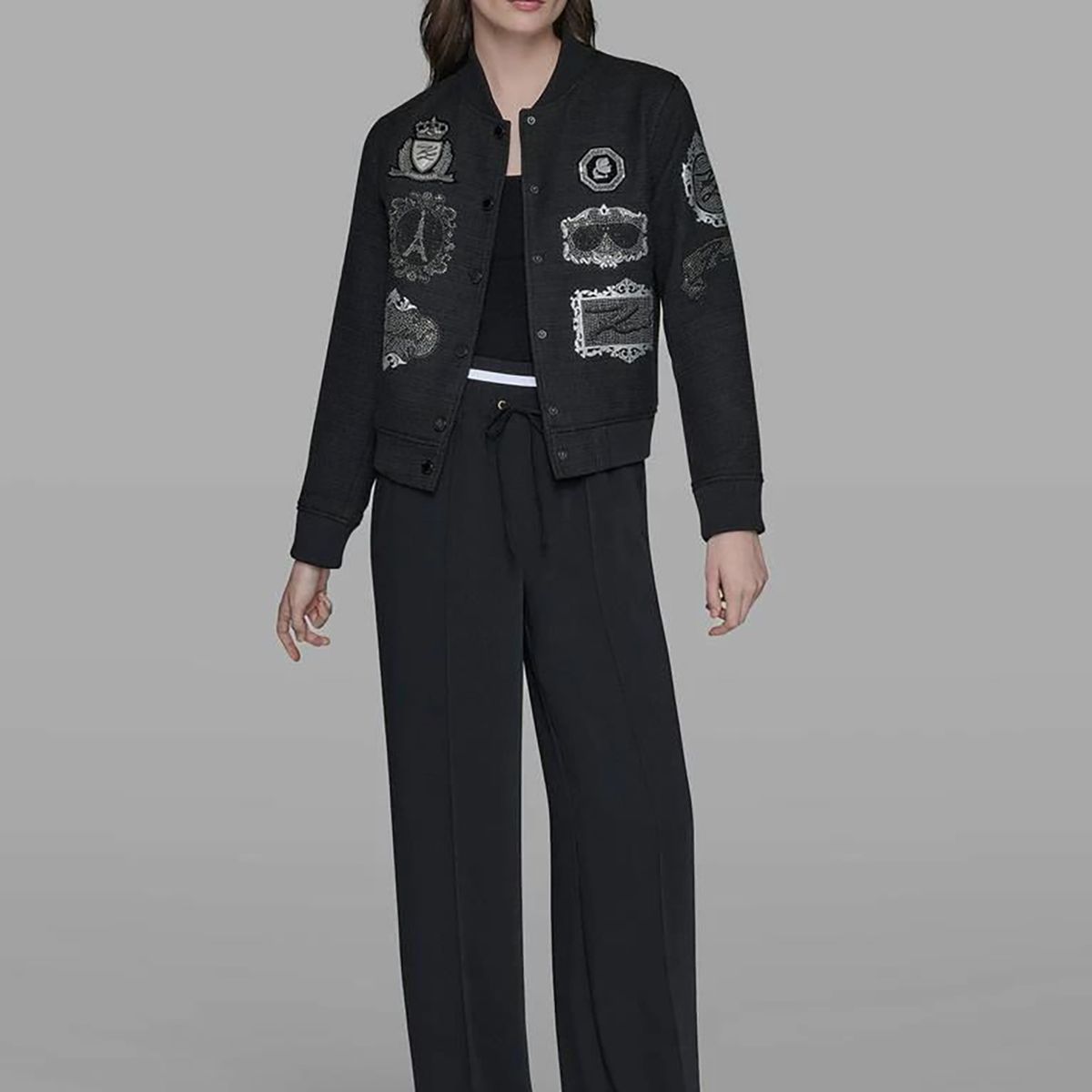 KARL LAGERFELD - Chaqueta bomber con motivos Karl