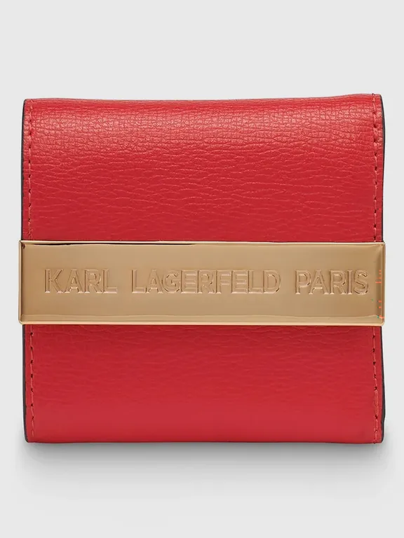 Billetera plegable con detalle metalico Rojo Rojo TALLA UNICA