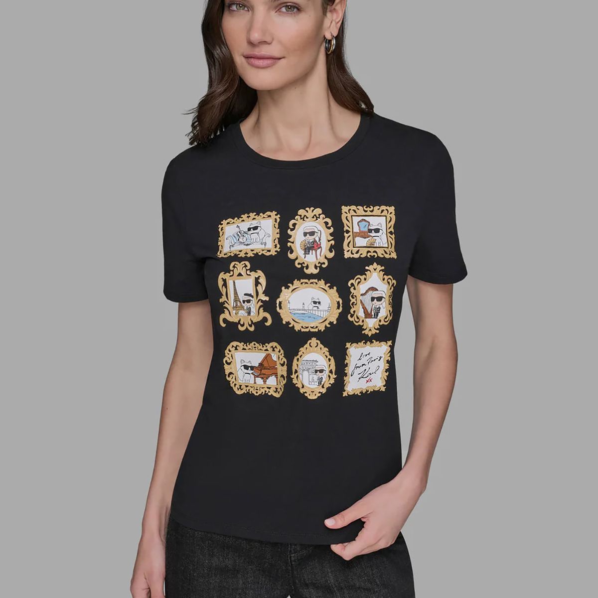 KARL LAGERFELD - Polera con estampado gráfico de frames de Karl