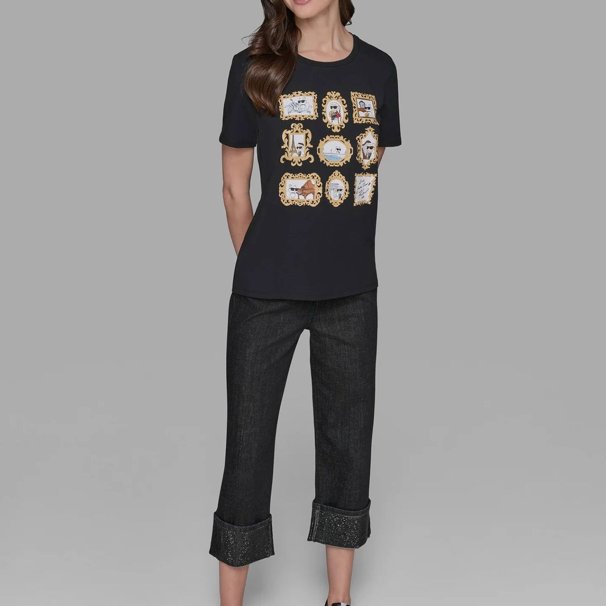 KARL LAGERFELD - Polera con estampado gráfico de frames de Karl