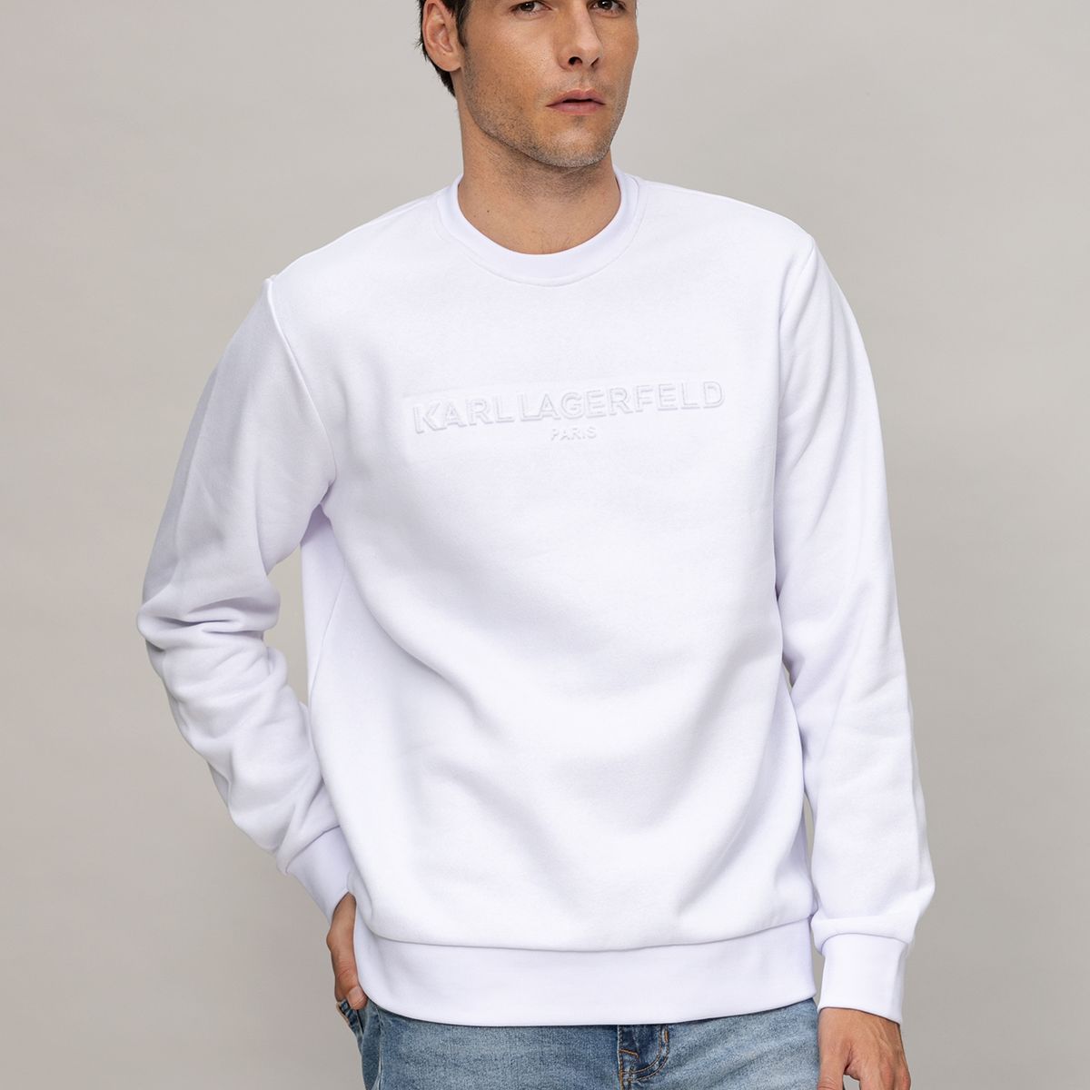 KARL LAGERFELD - Polerón con logo gráfico en relieve de cinta