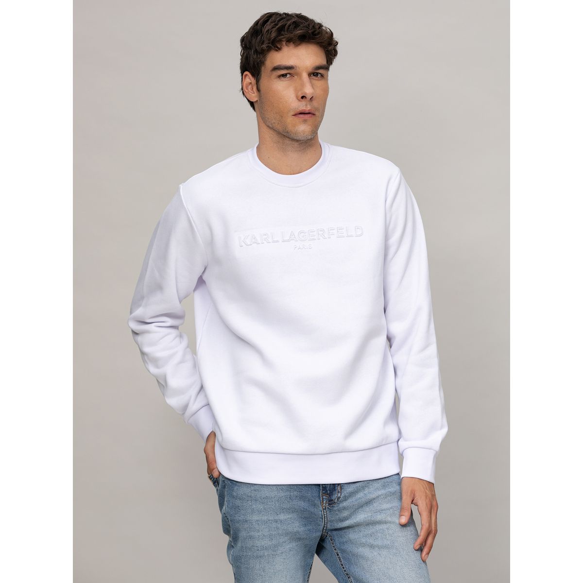 KARL LAGERFELD - Polerón con logo gráfico en relieve de cinta