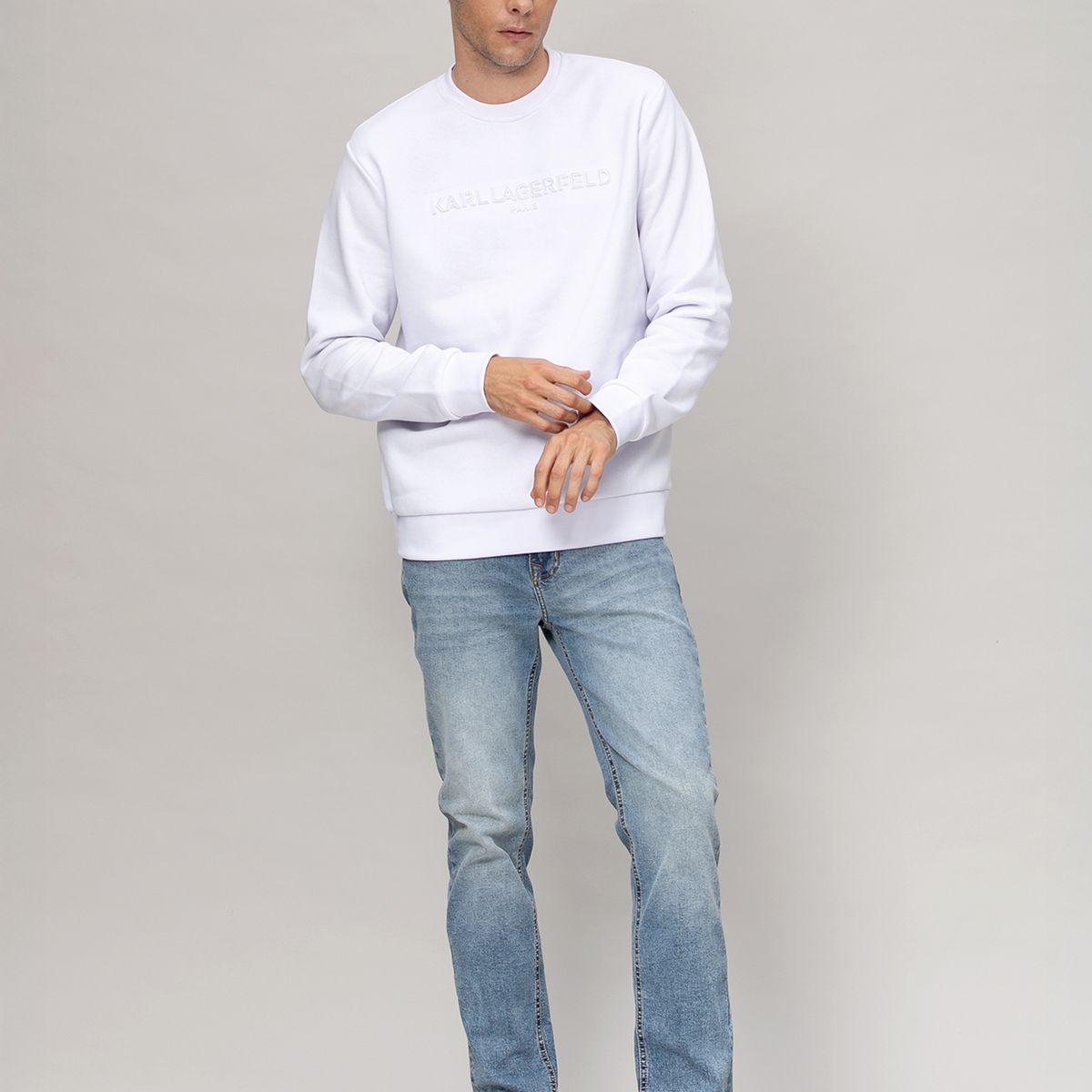 KARL LAGERFELD - Polerón con logo gráfico en relieve de cinta