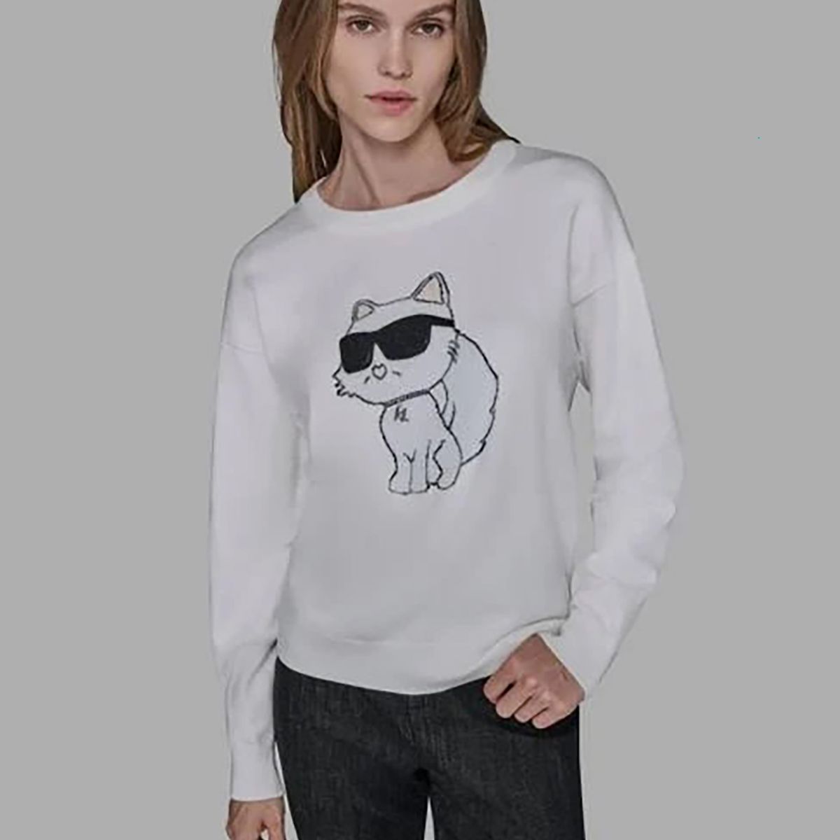 KARL LAGERFELD - Sweater con motivo de Choupette con gafas