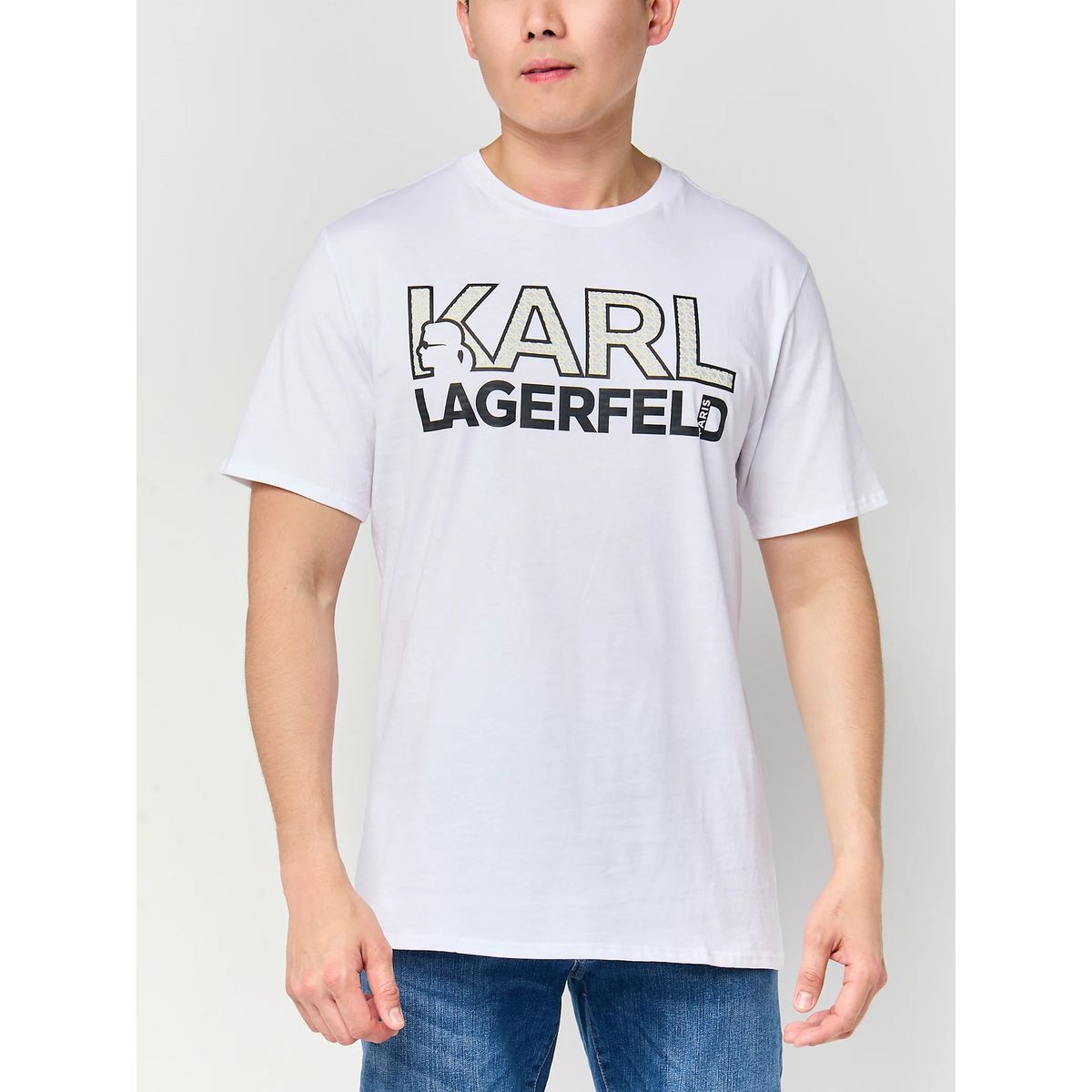 KARL LAGERFELD - Polera con logo Karl Lagerfeld en gran formato
