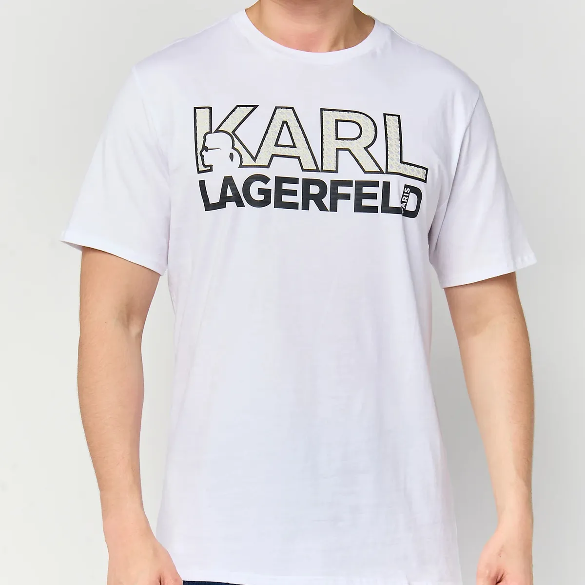 KARL LAGERFELD - Polera con logo Karl Lagerfeld en gran formato