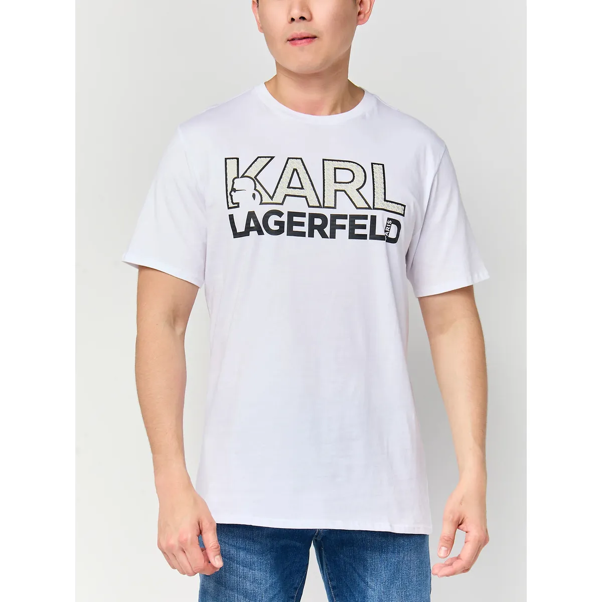 KARL LAGERFELD - Polera con logo Karl Lagerfeld en gran formato