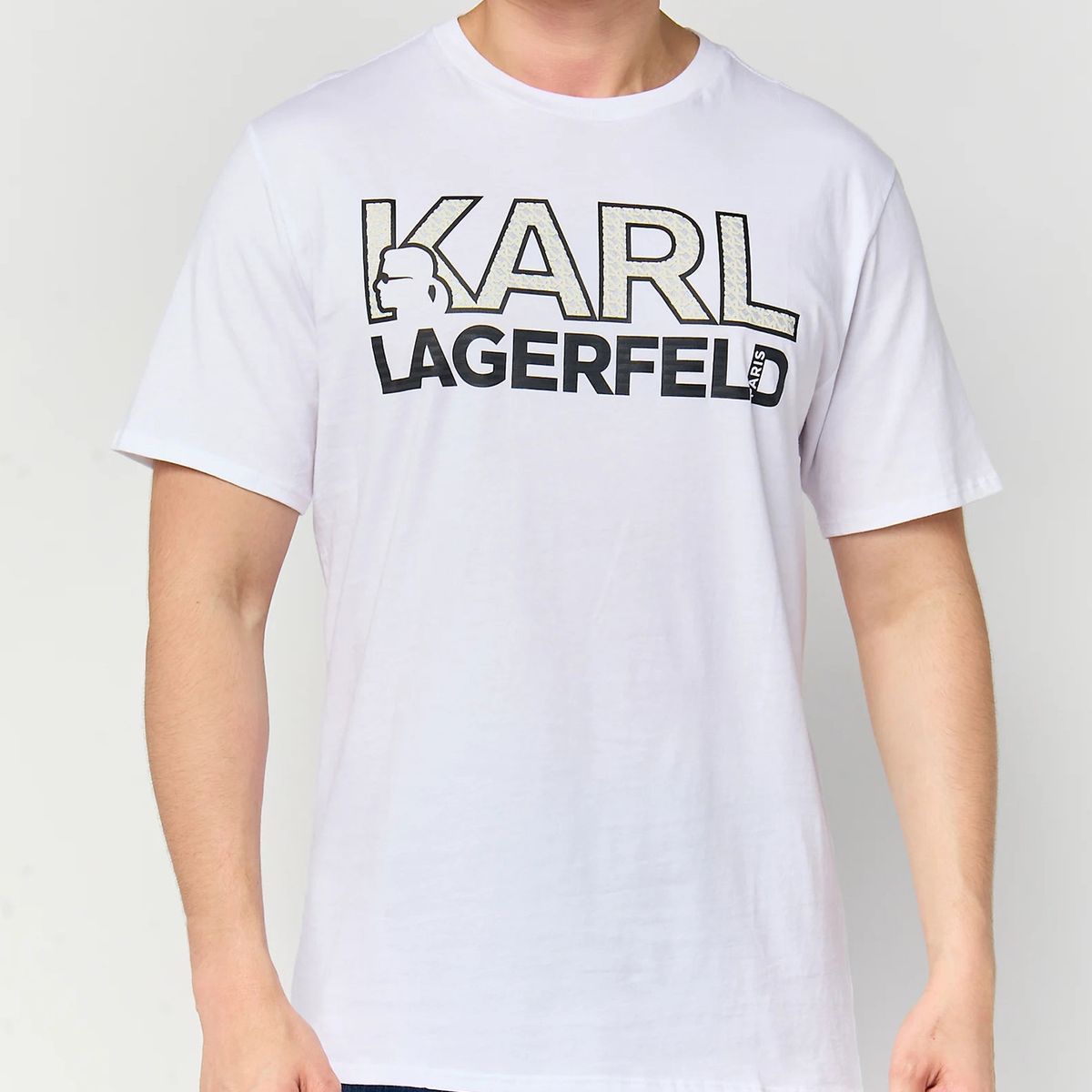 KARL LAGERFELD - Polera con logo Karl Lagerfeld en gran formato