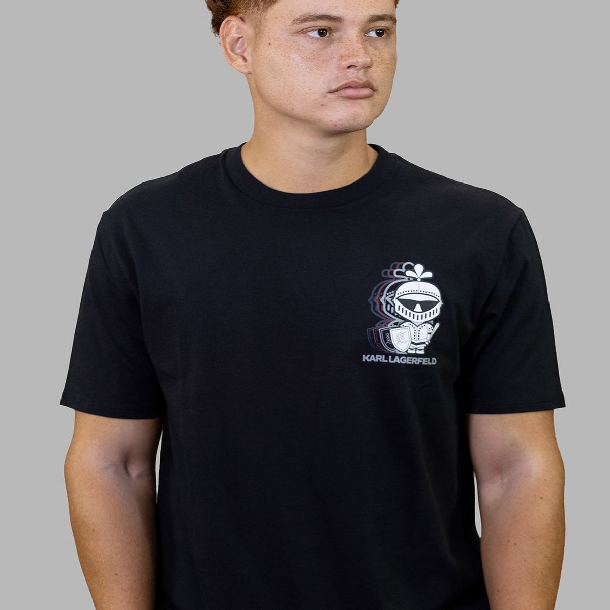 KARL LAGERFELD - Polera con estampado pequeño de en estilo armadura