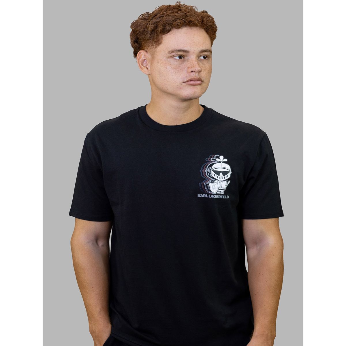 KARL LAGERFELD - Polera con estampado pequeño de en estilo armadura